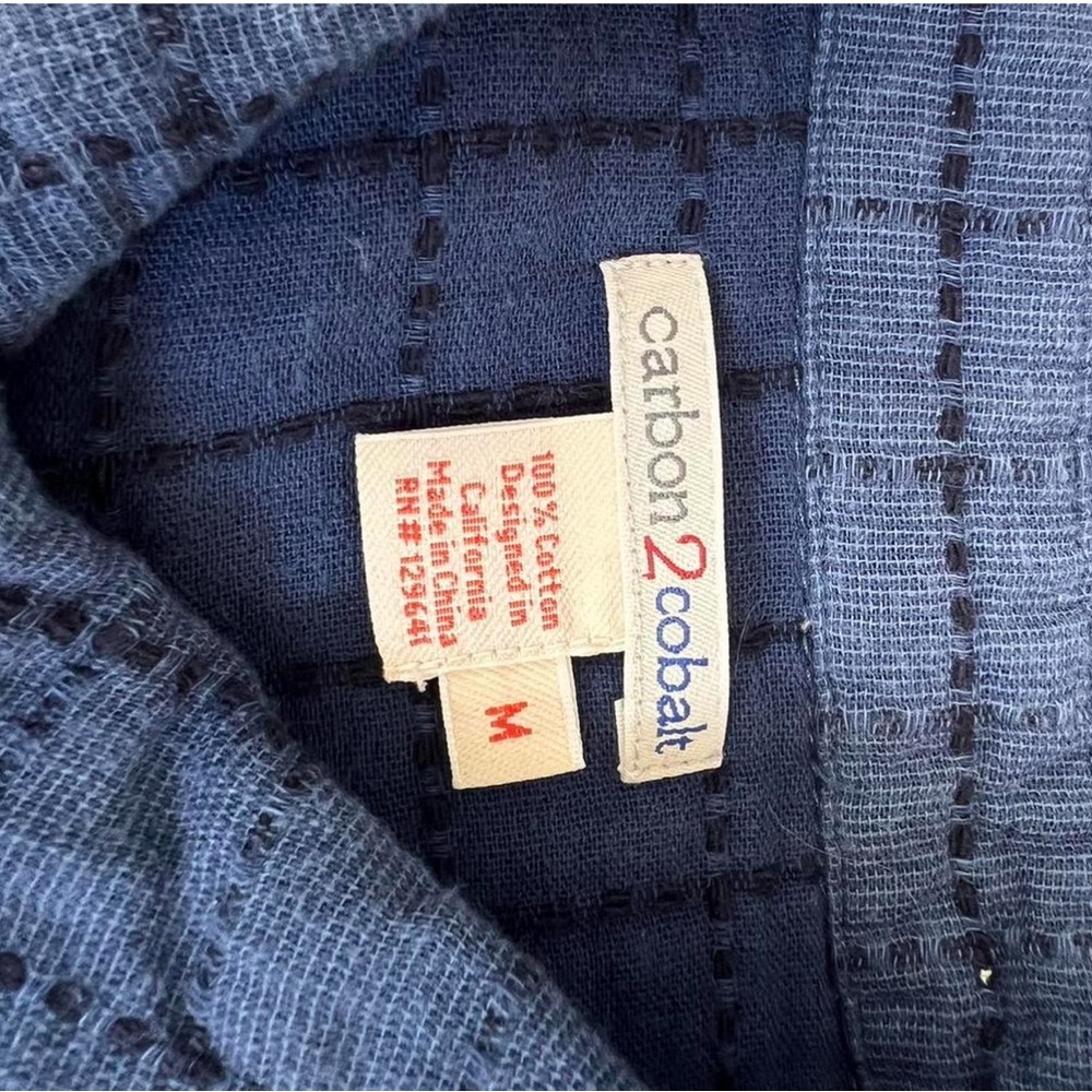 Carbon2Cobalt blue button up shirt 100% cotton Size M - Picture 3 of 5
